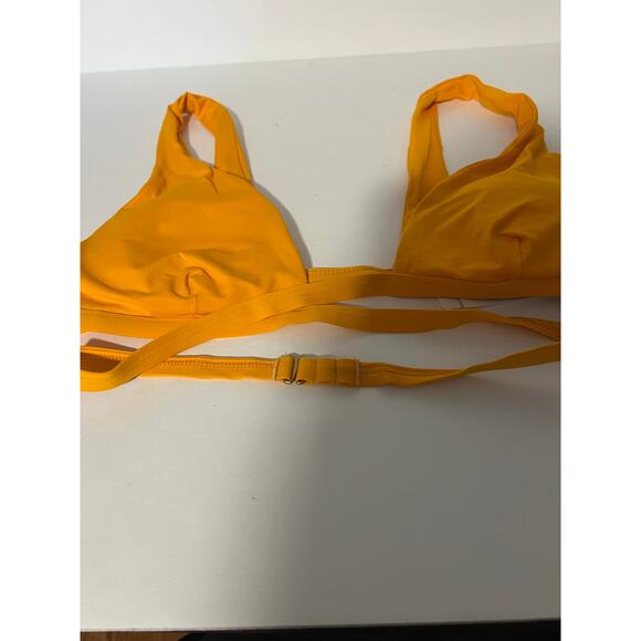 NWT L*Space Women's Avery Wrap-Style Beach Swim Bikini Top Mango Orange Size L - Picture 5 of 12